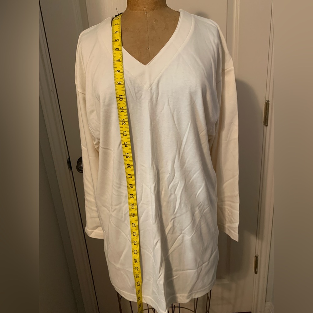 V- Neck long sleeved Tunic with side slit
